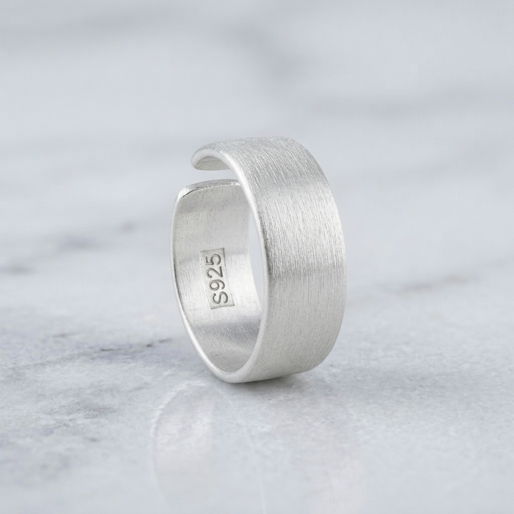 Wide Cuff 925 Sterling Silver Ring