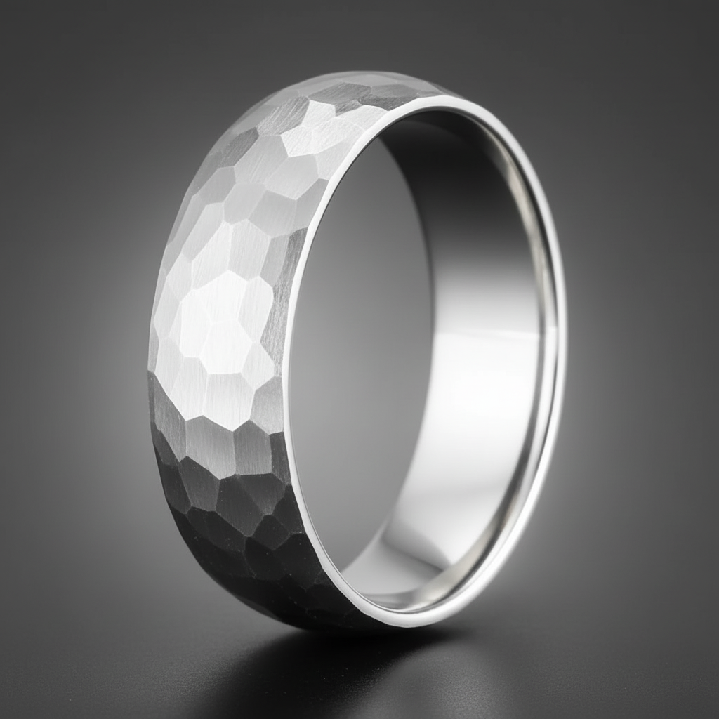 Hammered Brushed Titan Ring