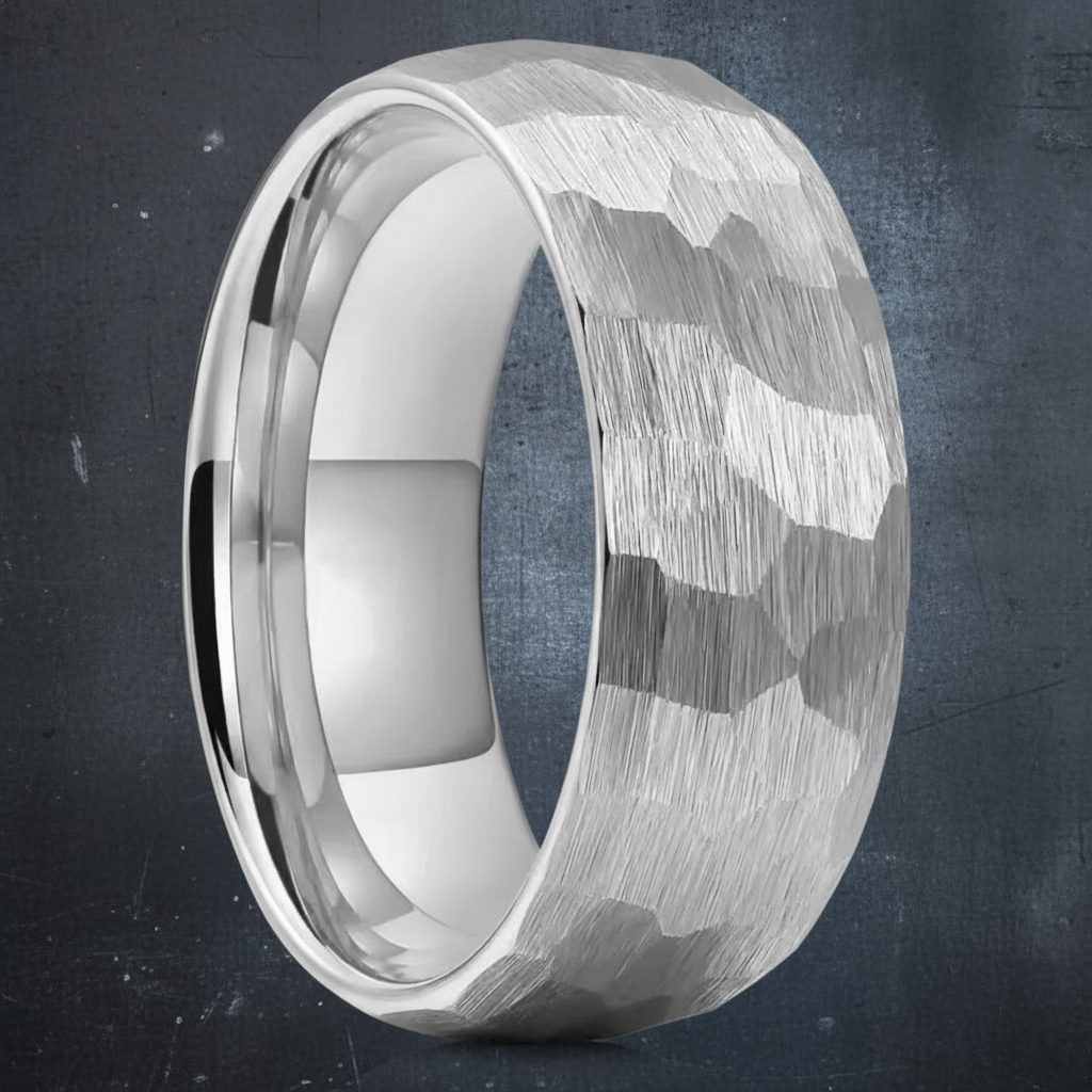 Hammered Brushed Titan Ring