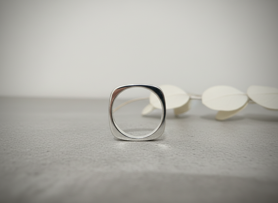 Squared 925 Sterling Silver Ring