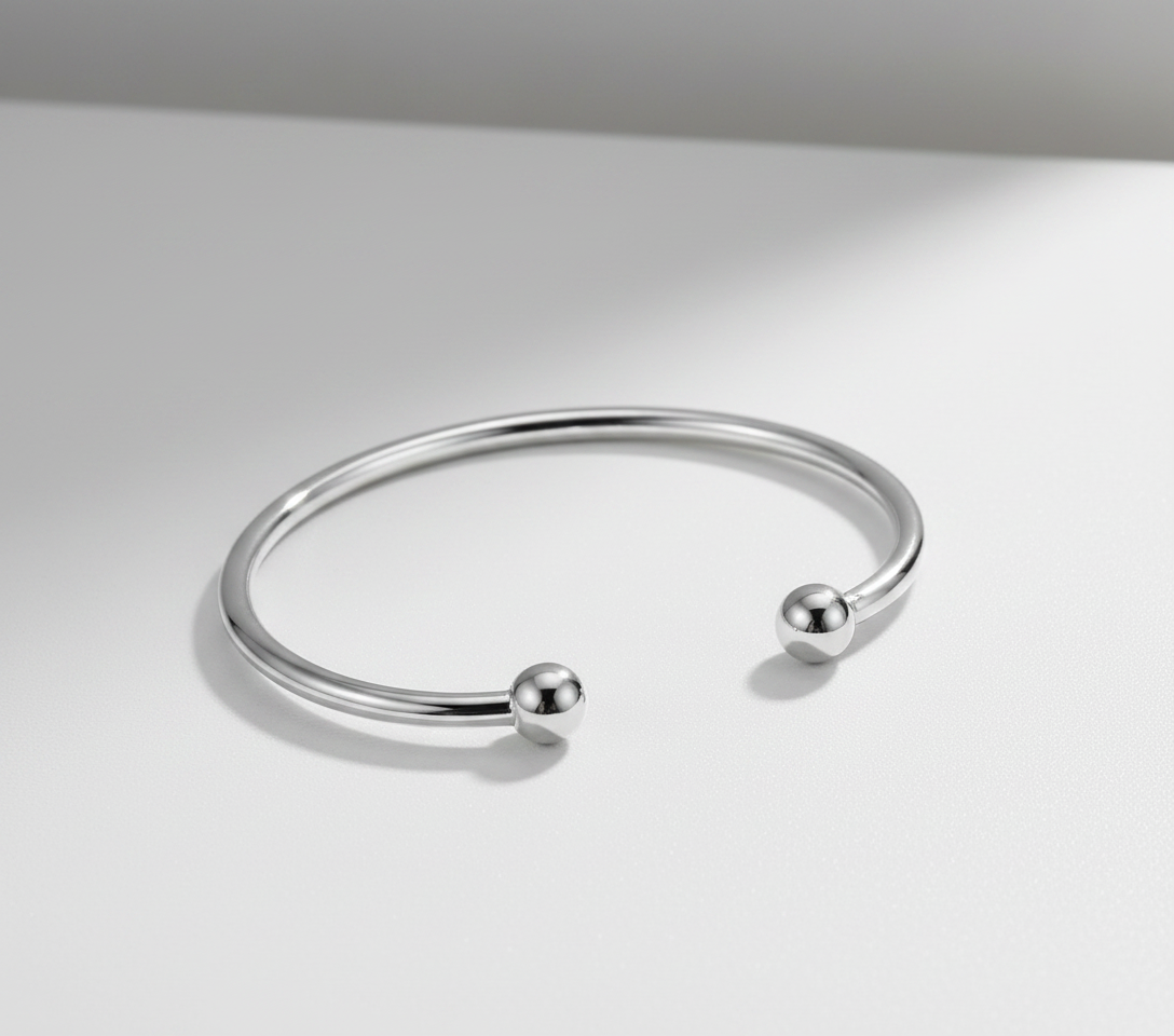 Open Bangle 925 Sterling Silver Armband